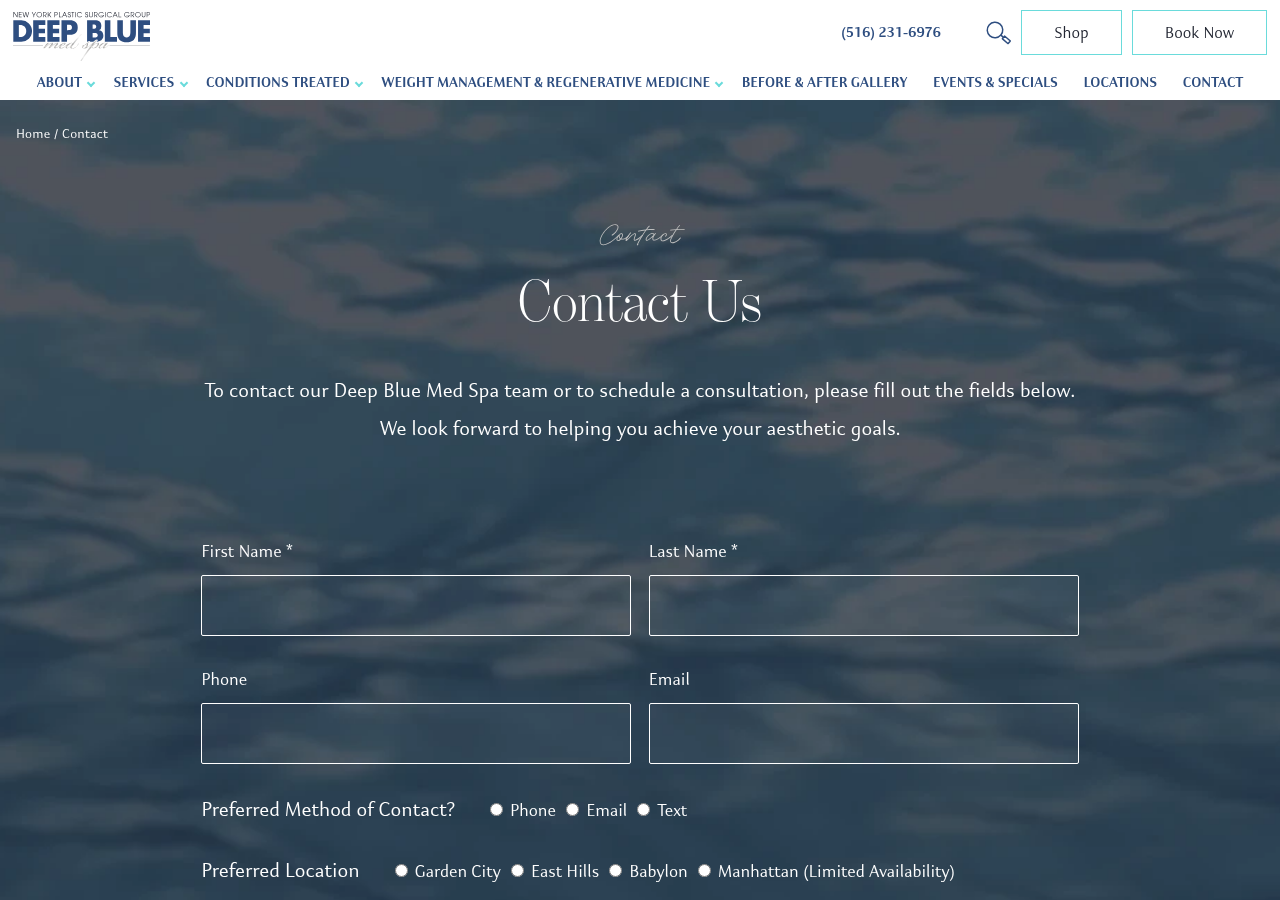Screenshot of Contact Deep Blue Med Spa