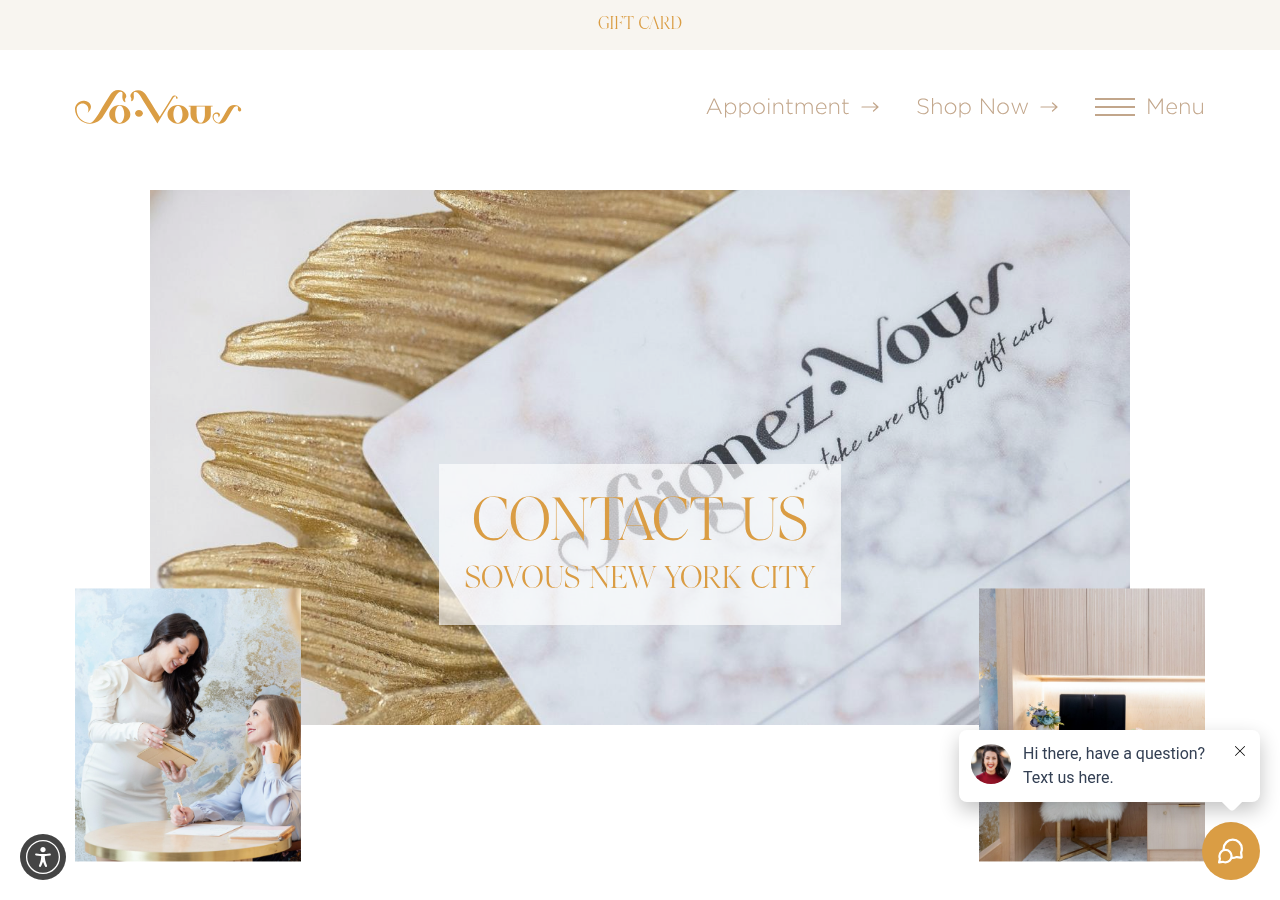 Screenshot of Contact Us | SoVous Med Spa New York City