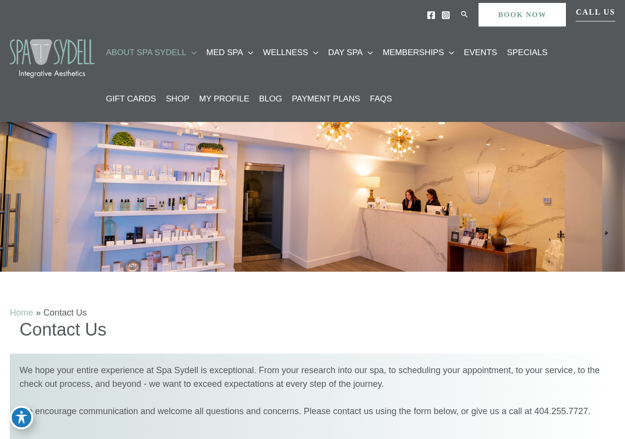 Screenshot of Contact Us - Spa Sydell Integrative Aesthetics