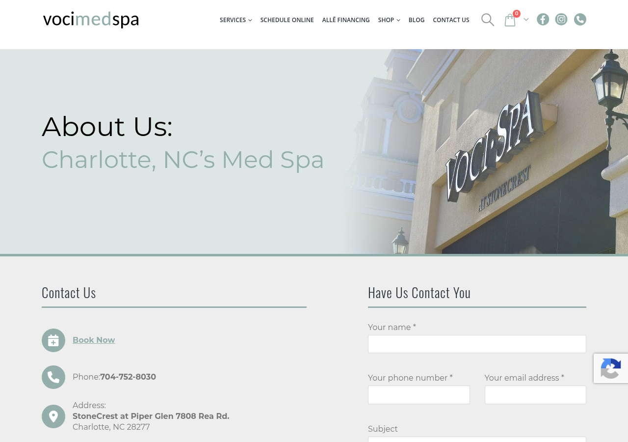 Screenshot of Contact Voci MedSpa | Medical Spa in Charlotte