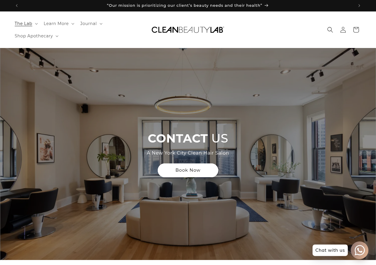 Screenshot of Contact Us | The Clean Beauty Lab