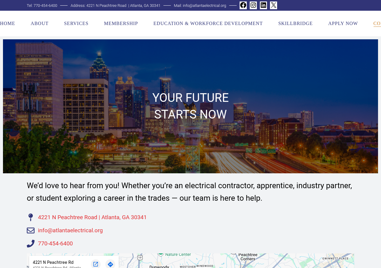 Screenshot of CONTACT – Atlanta Electrical Contractors Association