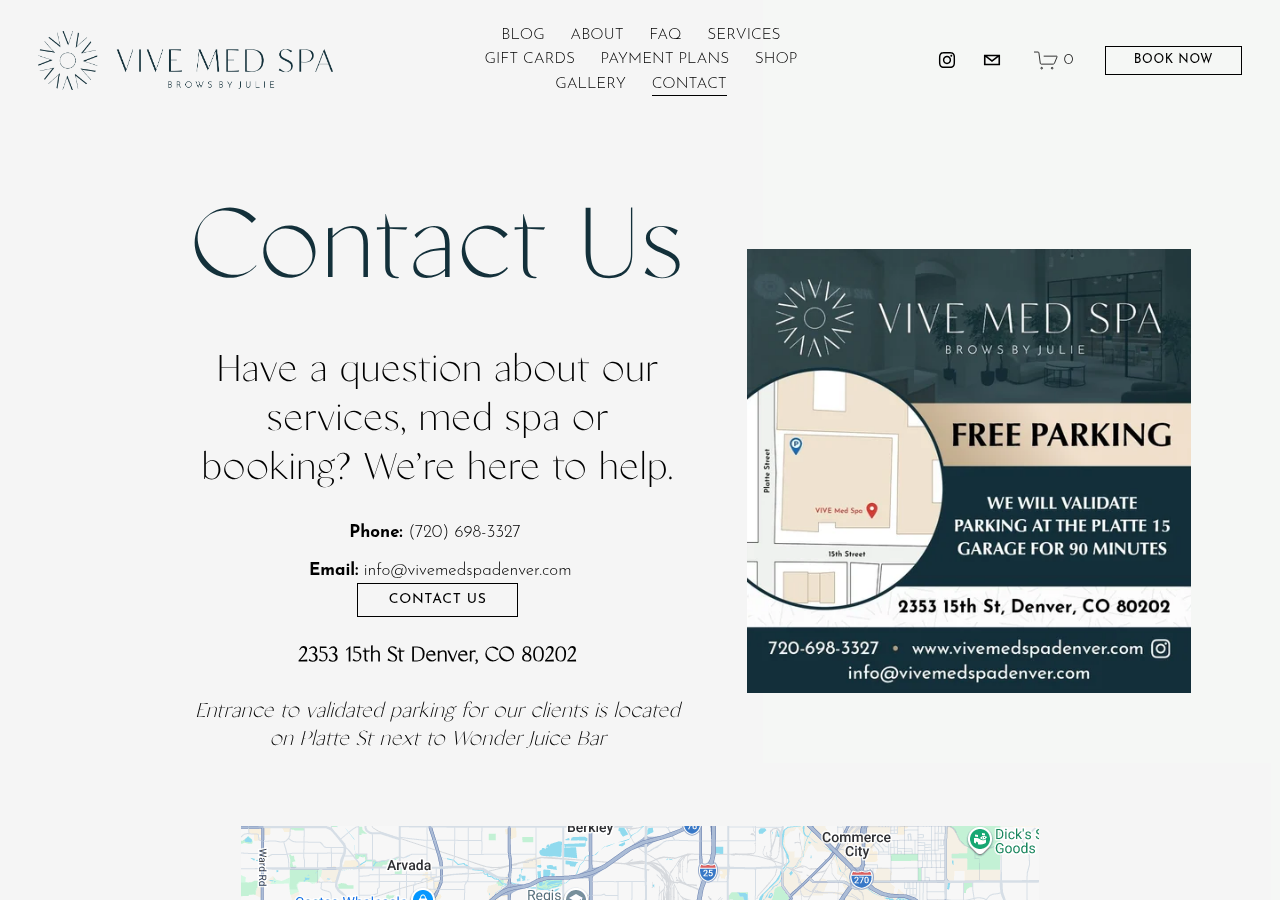 Screenshot of Contact Us | Vive Med Spa Denver – Book your consultation in Denver, Colorado — Vive Med Spa | Denver CO