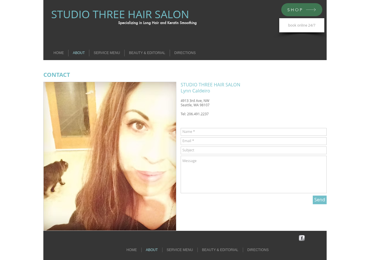 Screenshot of CONTACT | studiothreehairsalon