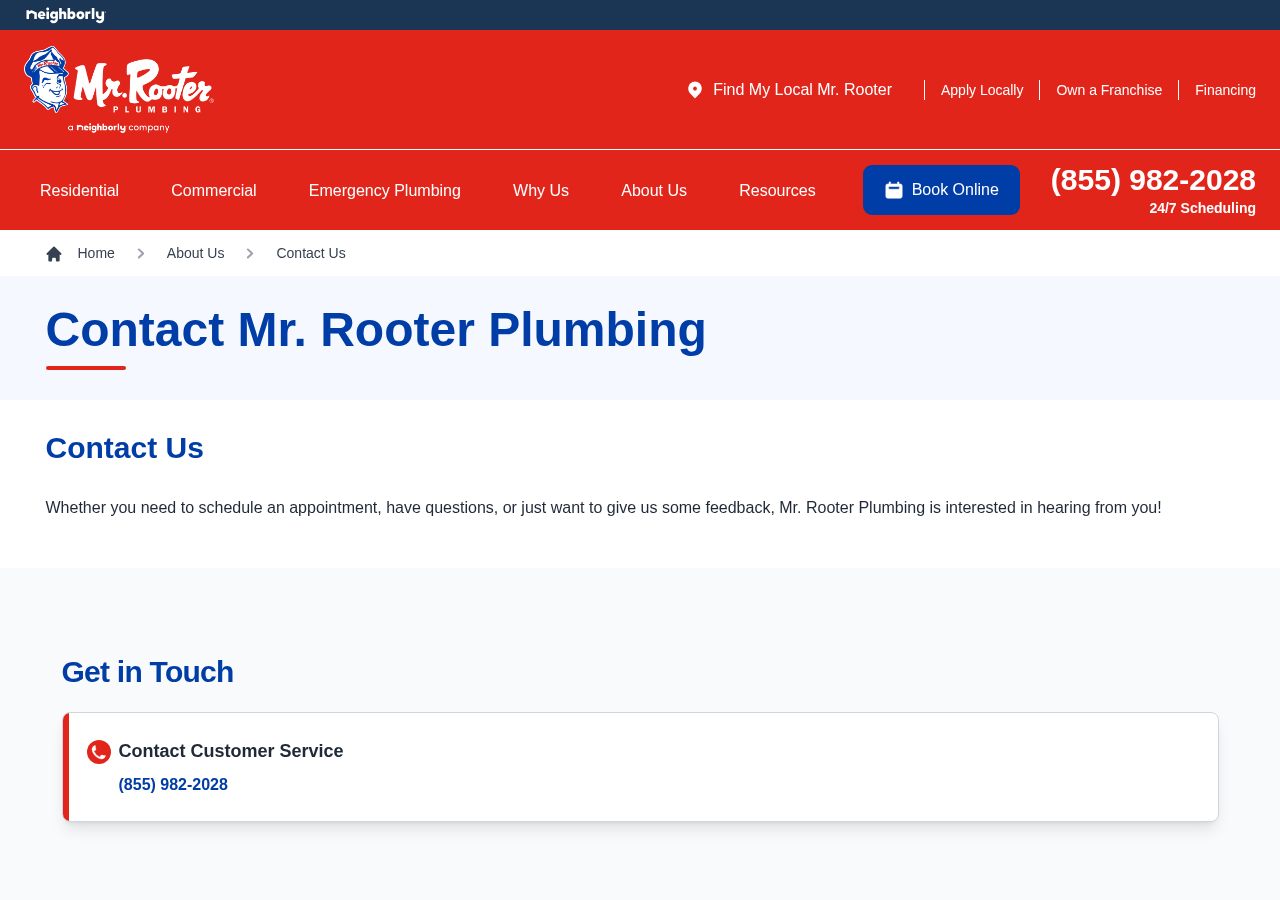 Screenshot of Contact Us | Mr. Rooter Plumbing
