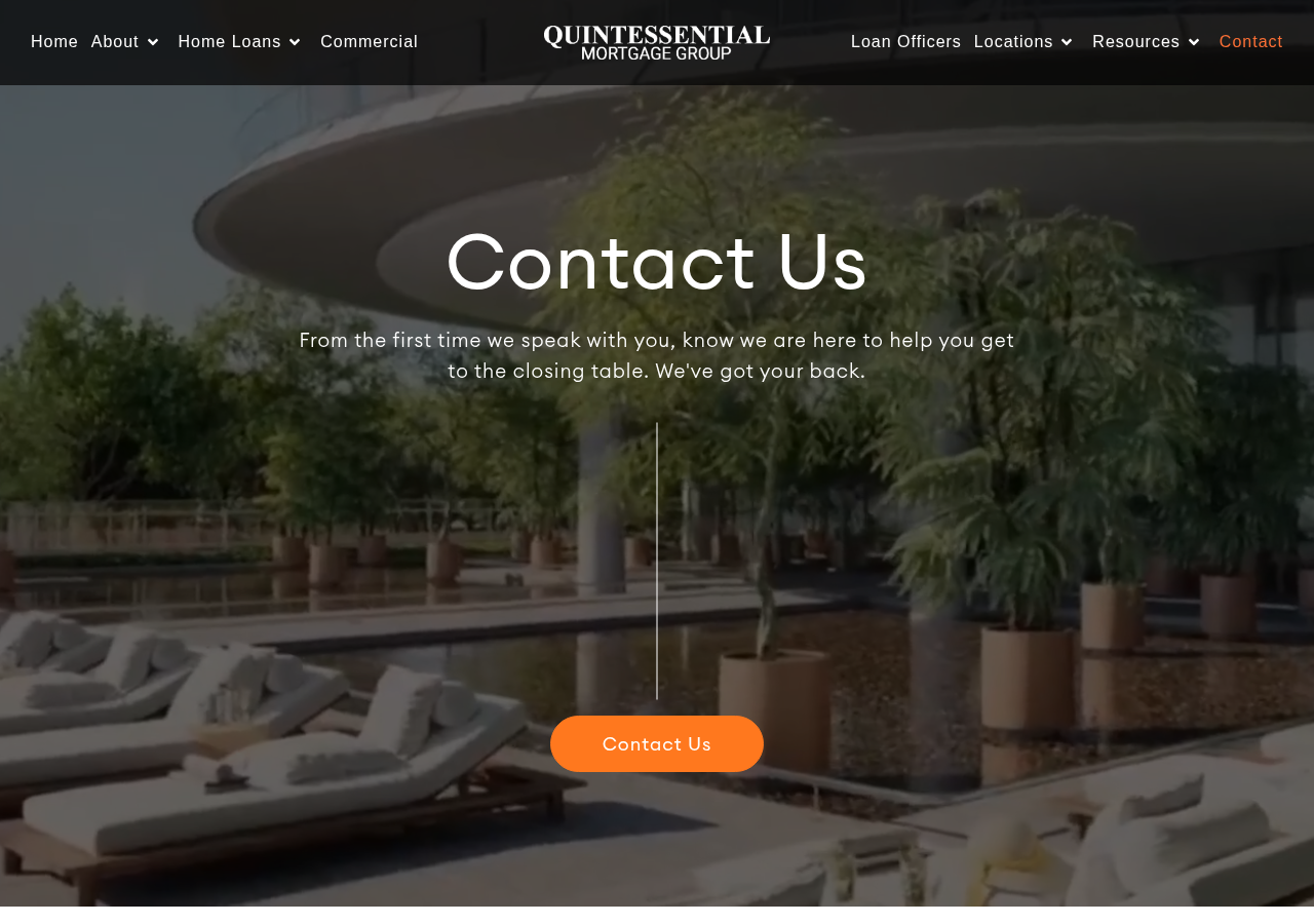 Screenshot of Contact Us - Quintessential Mortgage Group