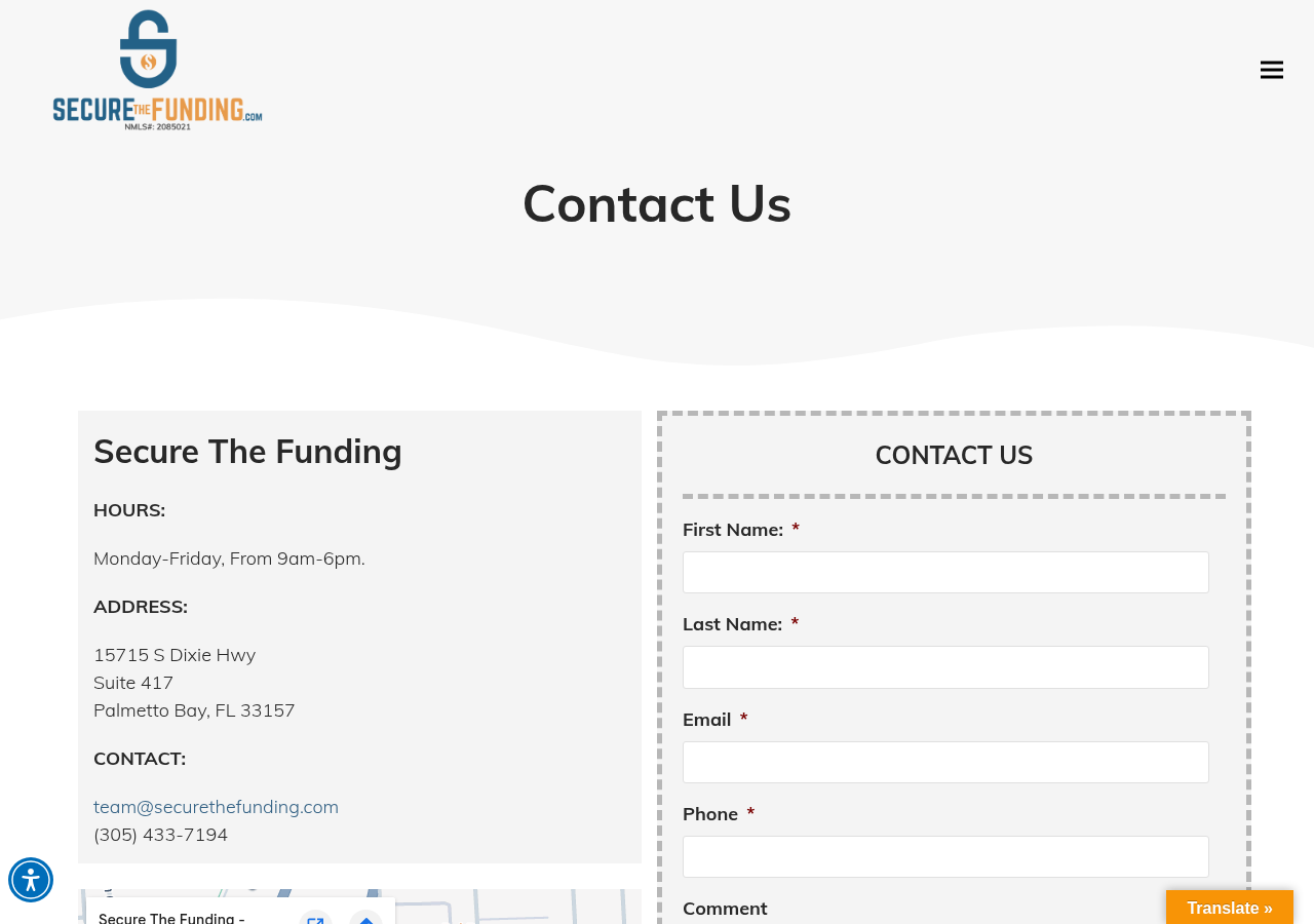 Screenshot of Contact Us - Secure The Funding