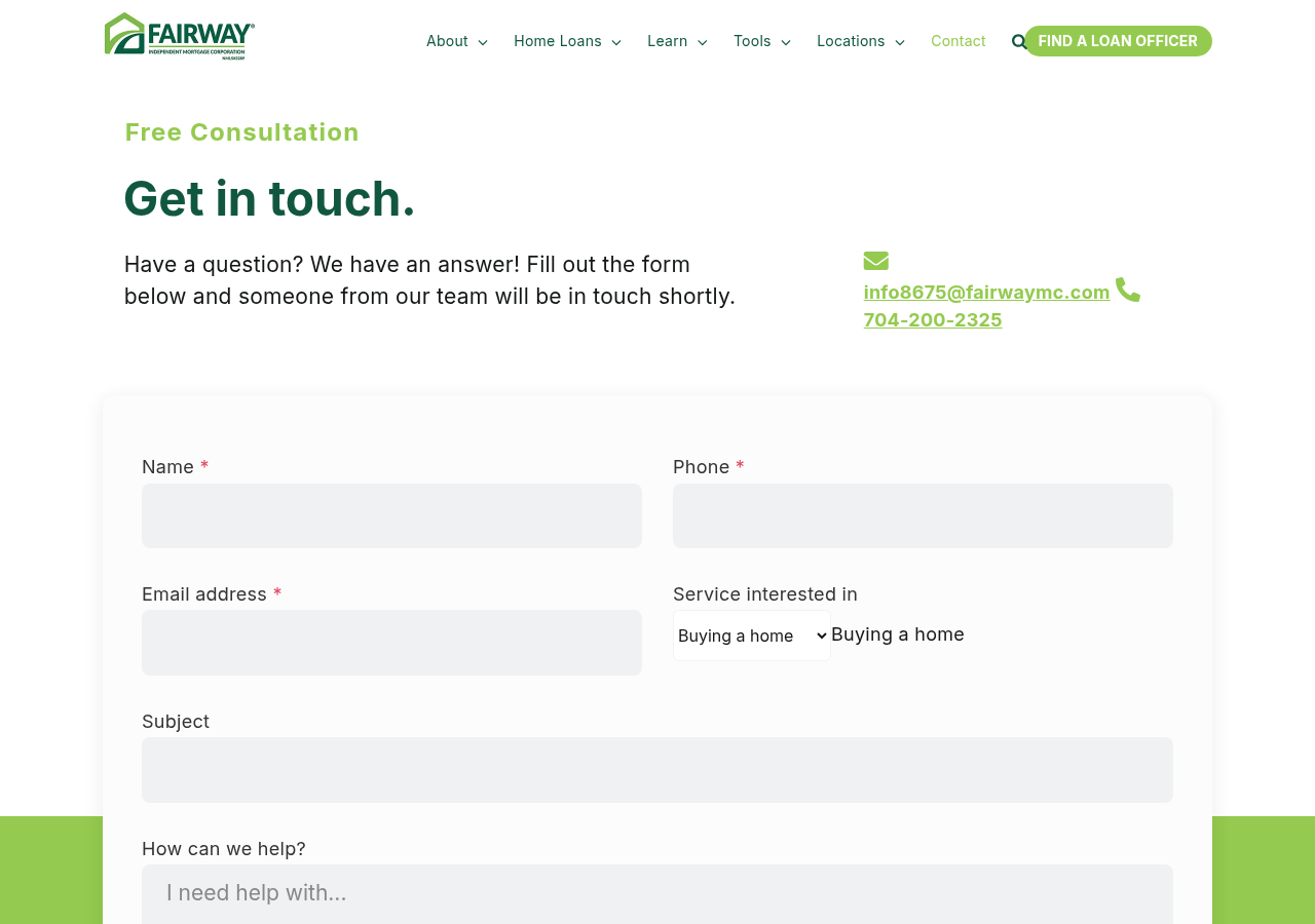Screenshot of Contact Us | Top Mortgage Lenders in Charlotte NC | Fairway