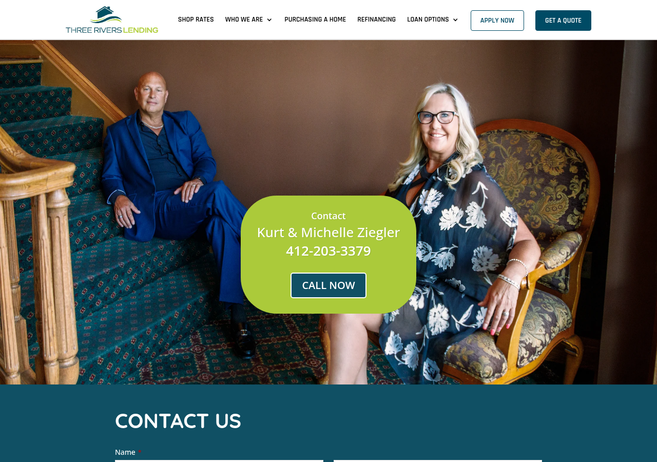 Screenshot of Contact - Three Rivers Lending | PA & FL Mortgage Broker
