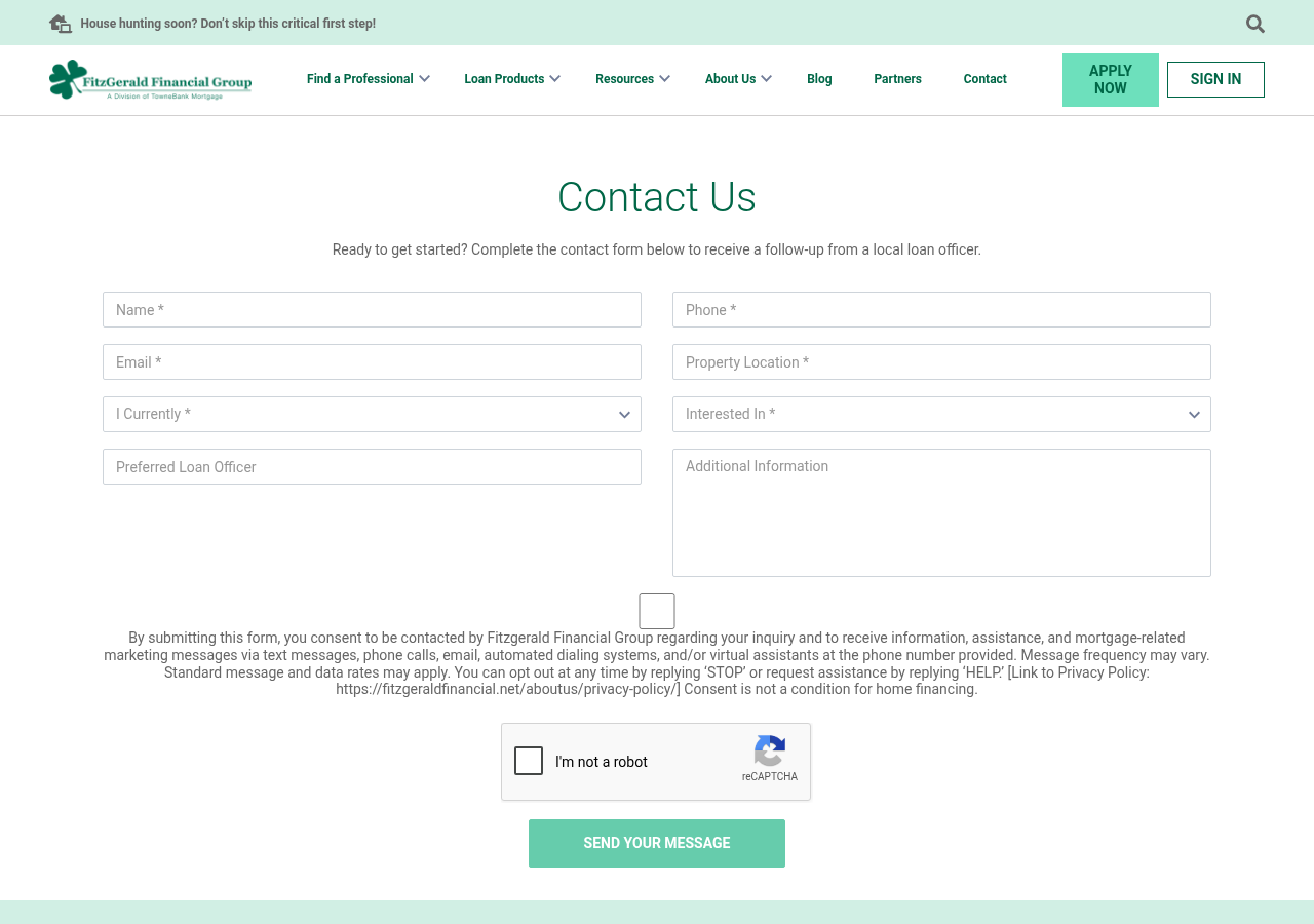 Screenshot of FitzGerald Financial Group | Local Mortgage Lending for Your Home Loan Needs