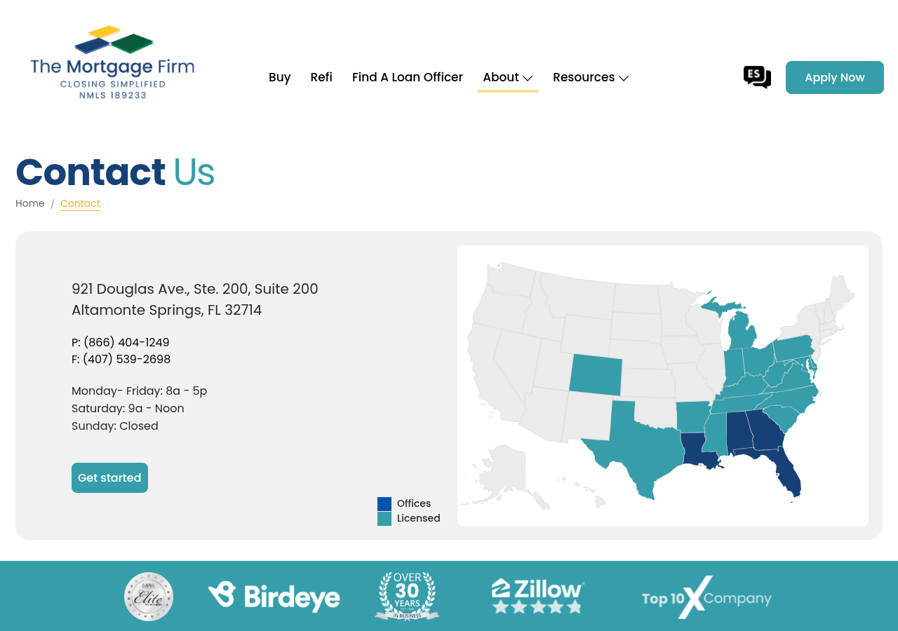 Screenshot of Contact The Mortgage Firm | Get In Touch
