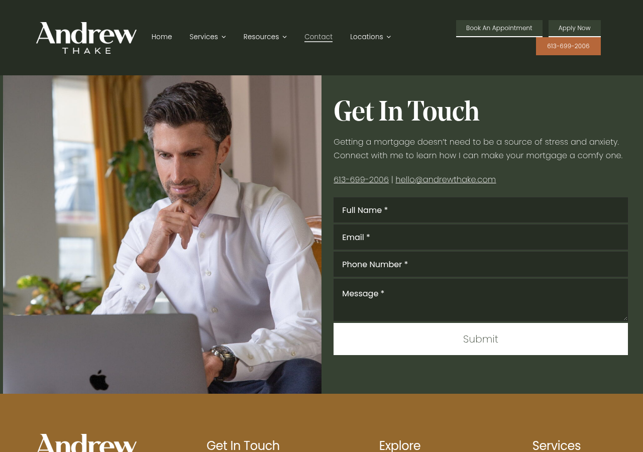 Screenshot of Contact | Andrew Thake