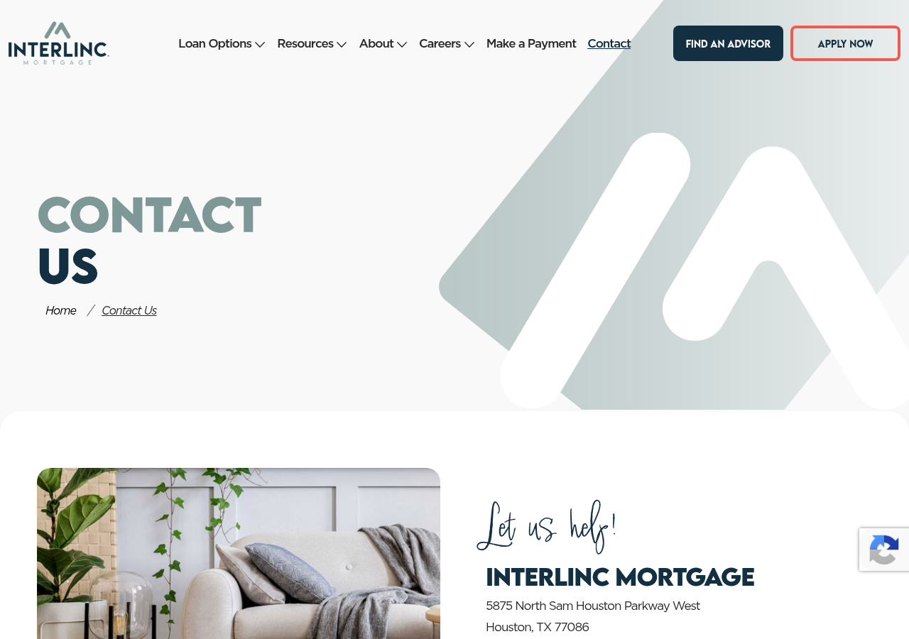 Screenshot of Contact Us