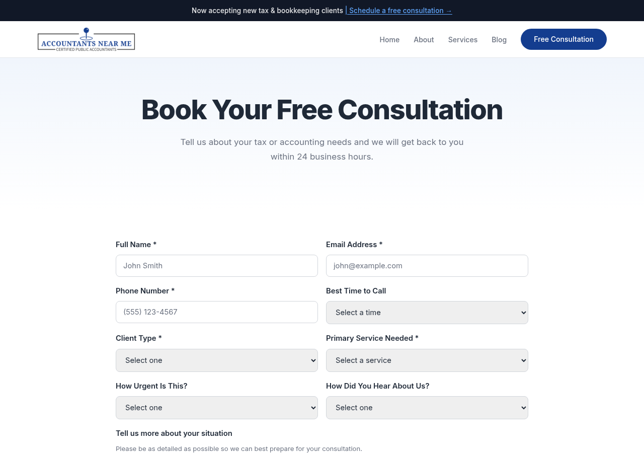 Screenshot of Contact Us | Accountants Near Me | CPA Firm in Queens, NY