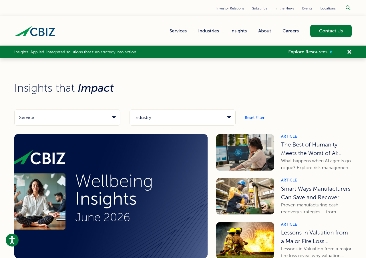 Screenshot of Professional Services for Business Growth | CBIZ