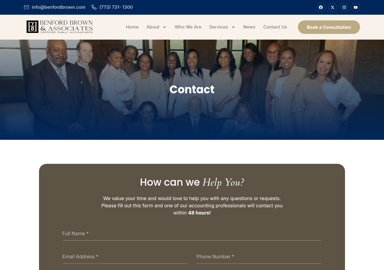 Screenshot of Contact Us – Benford Brown