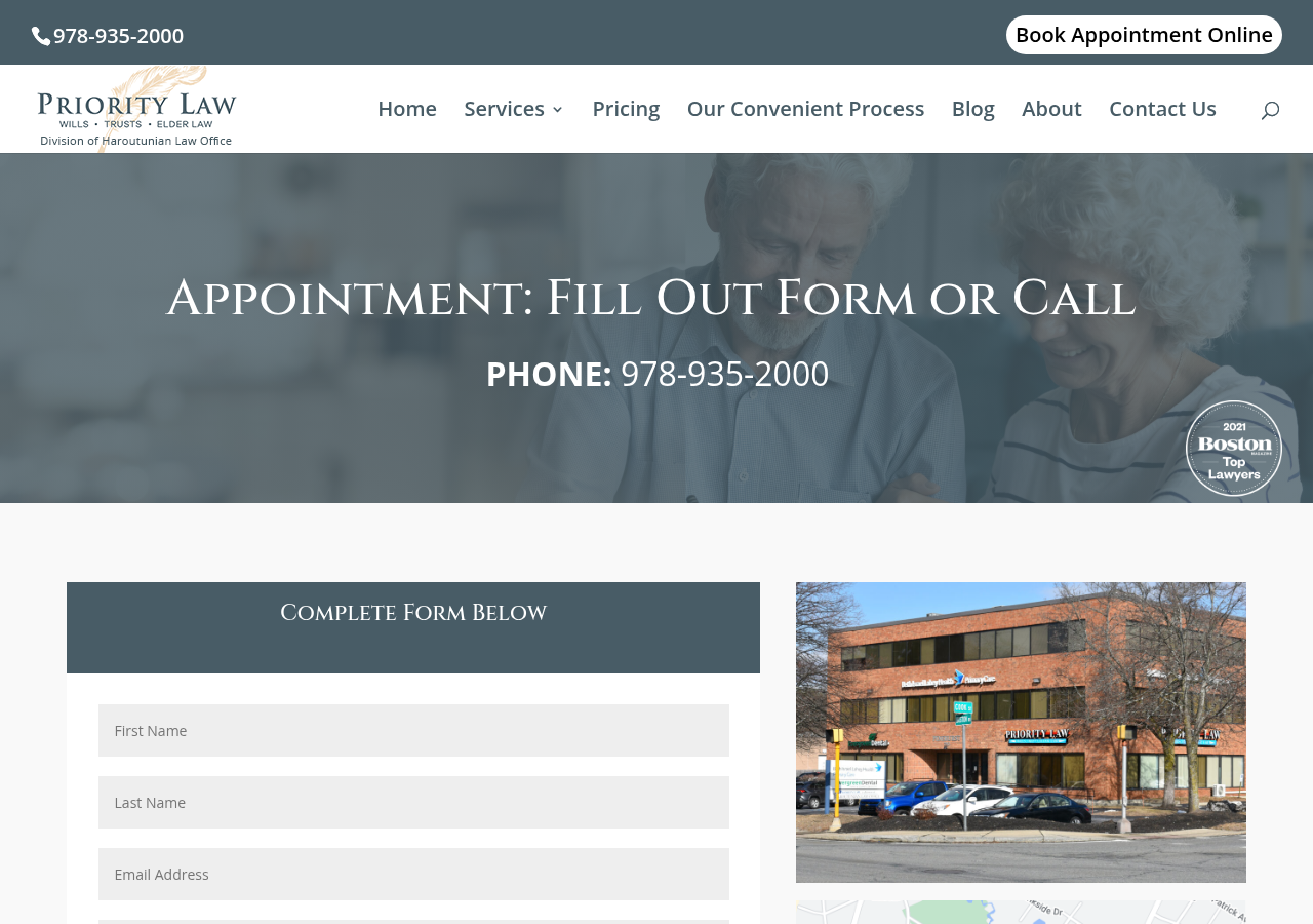 Screenshot of Contact Massachusetts Estate Planning & Elder Lawyer
