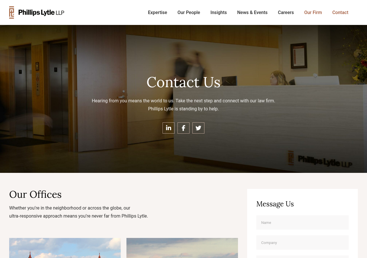 Screenshot of Contact Phillips Lytle LLP
