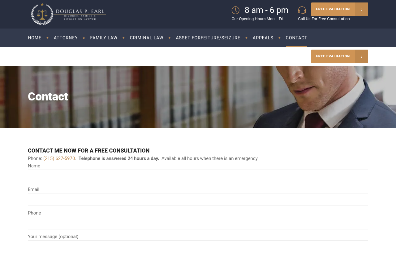 Screenshot of Contact – Divorce, Criminal & Litigation Lawyer In Philadelphia – (215) 627-5970 – Douglas Earl