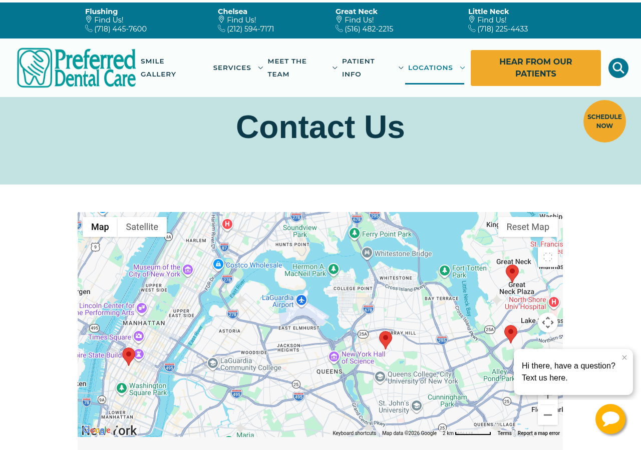 Screenshot of Contact Us