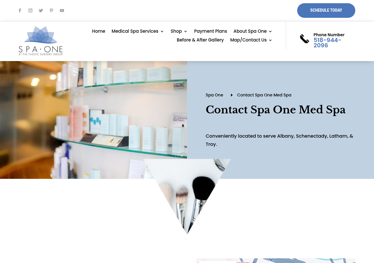Screenshot of Contact Spa One Med Spa in Albany, NY | Book Your Visit