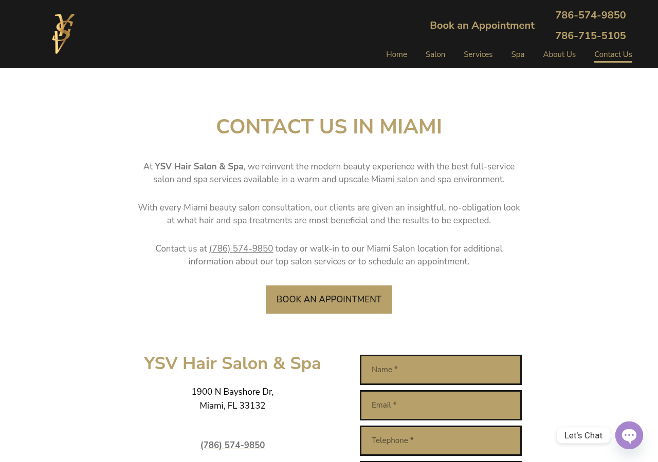 Screenshot of Help Contact Us | YSV