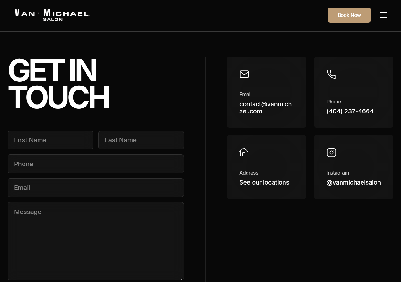 Screenshot of Contact Us
