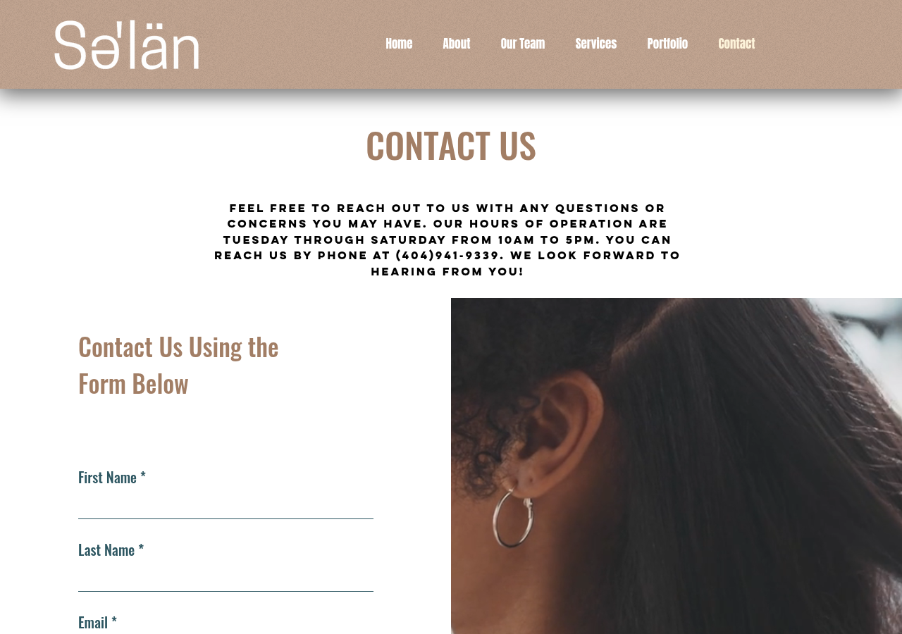 Screenshot of Contact | Selan The Salon Premier Buckhead Salon