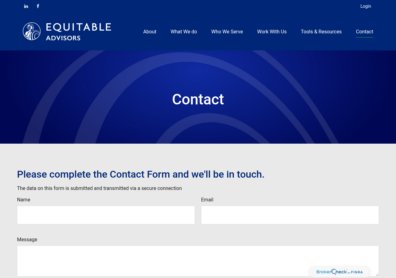 Screenshot of Contact | Equitable Advisors Carolinas