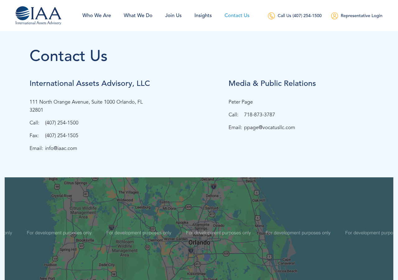 Screenshot of Contact Us - International Assets Advisory