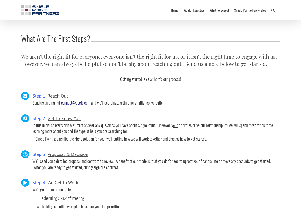 Screenshot of First Steps - Single Point Partners