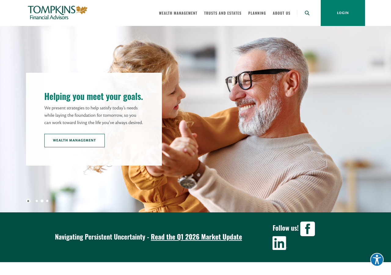 Screenshot of Wealth Management | Ithaca NY | Tompkins Financial Advisors