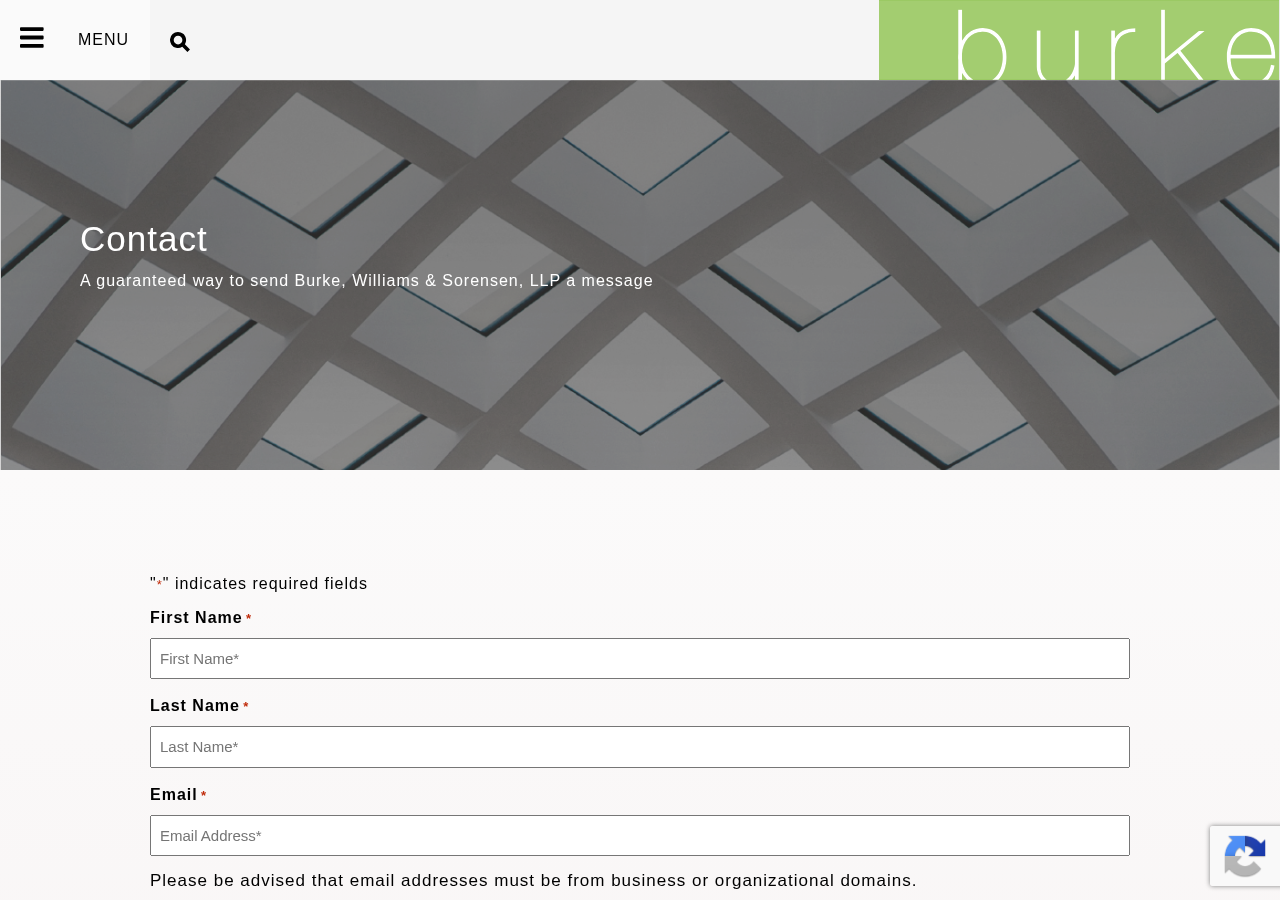 Screenshot of Contact | Burke, Williams & Sorensen, LLP