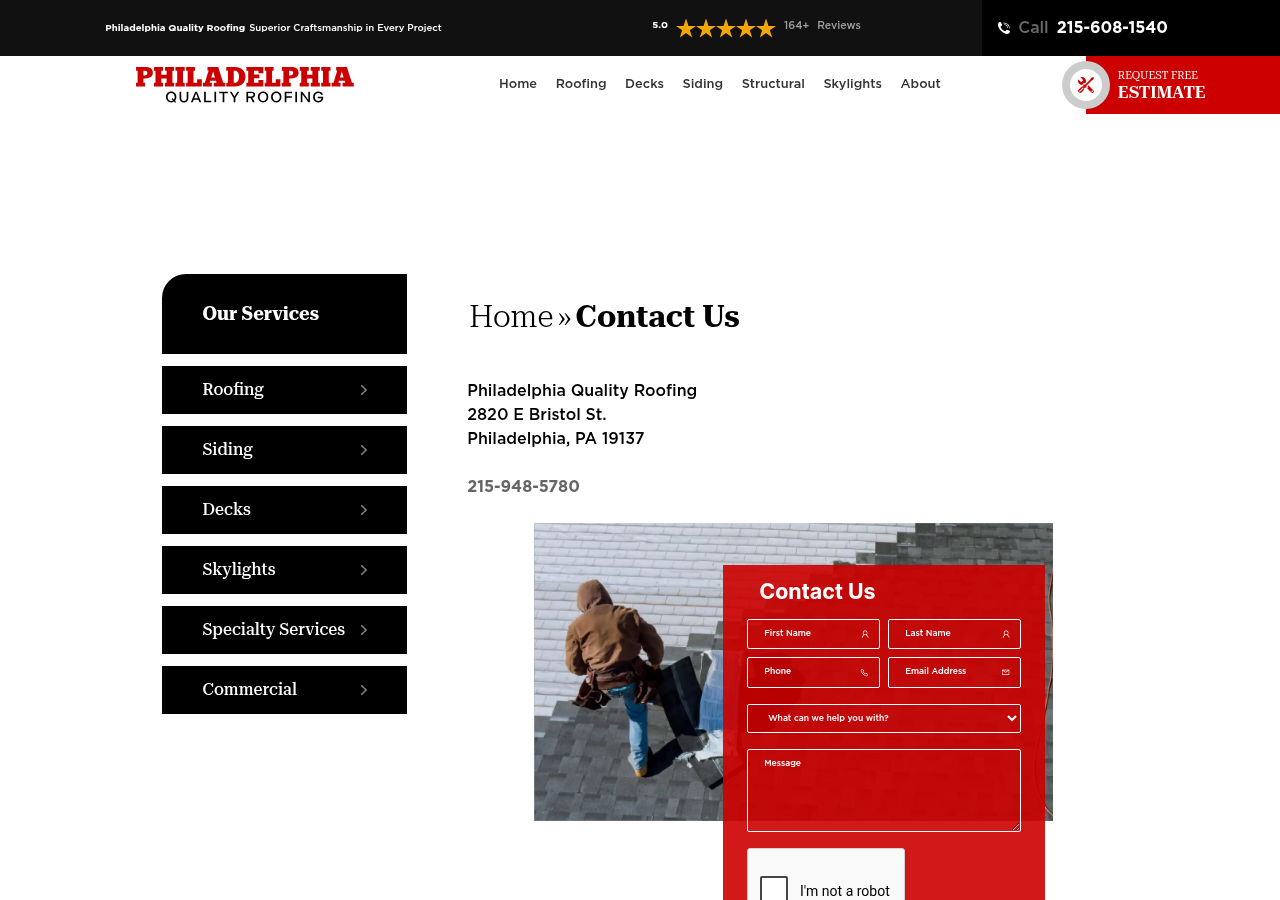 Screenshot of Contact Us - Philadelphia Quality Roofing