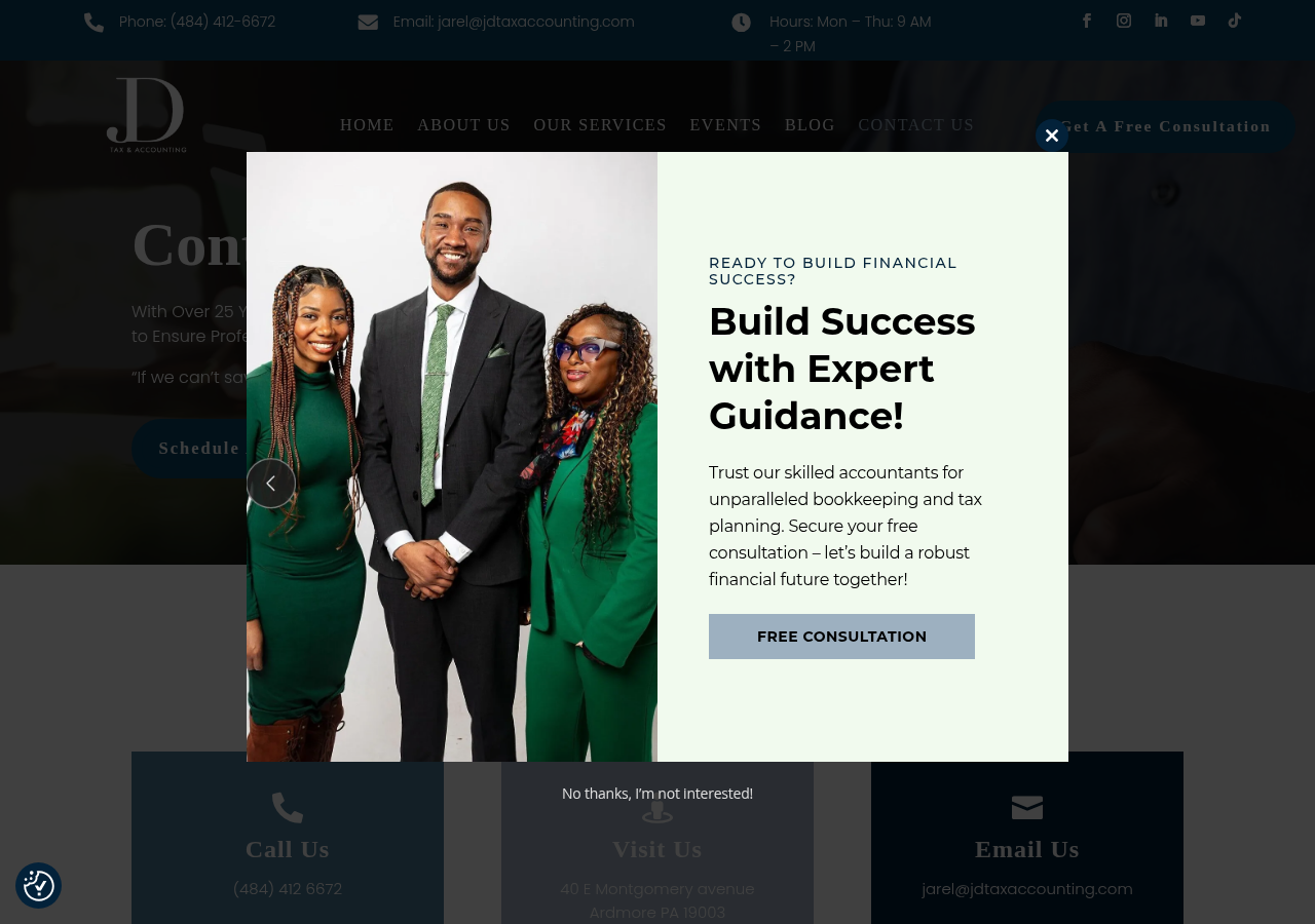 Screenshot of CONTACT US - JD Tax and Accounting Advisors