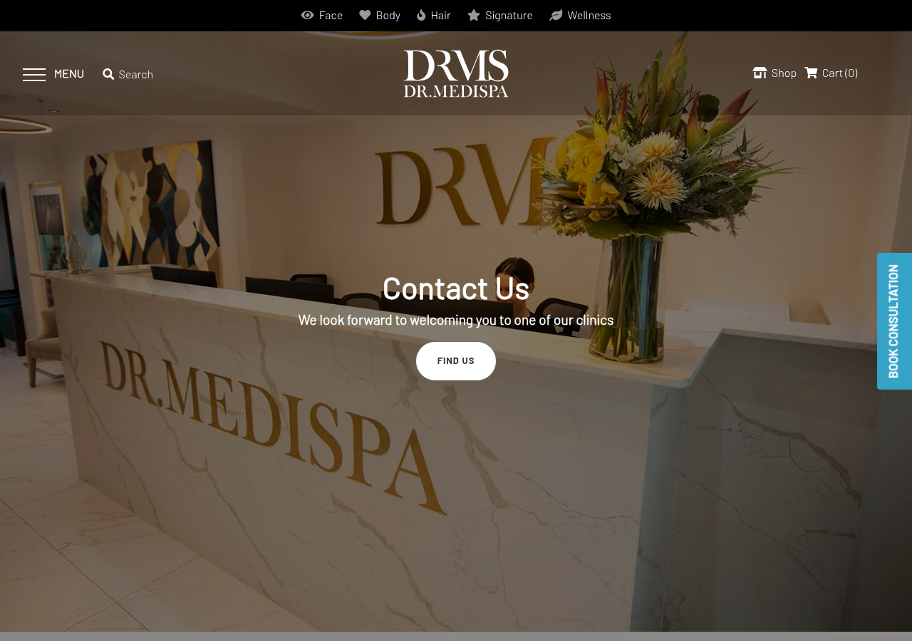 Screenshot of Contact Us | DrMediSpa Knightsbridge, Marylebone & Loughton