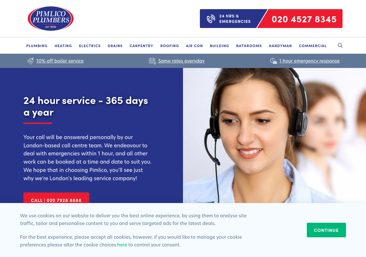 Screenshot of Contact Us for Property Maintenance Services in London | Pimlico