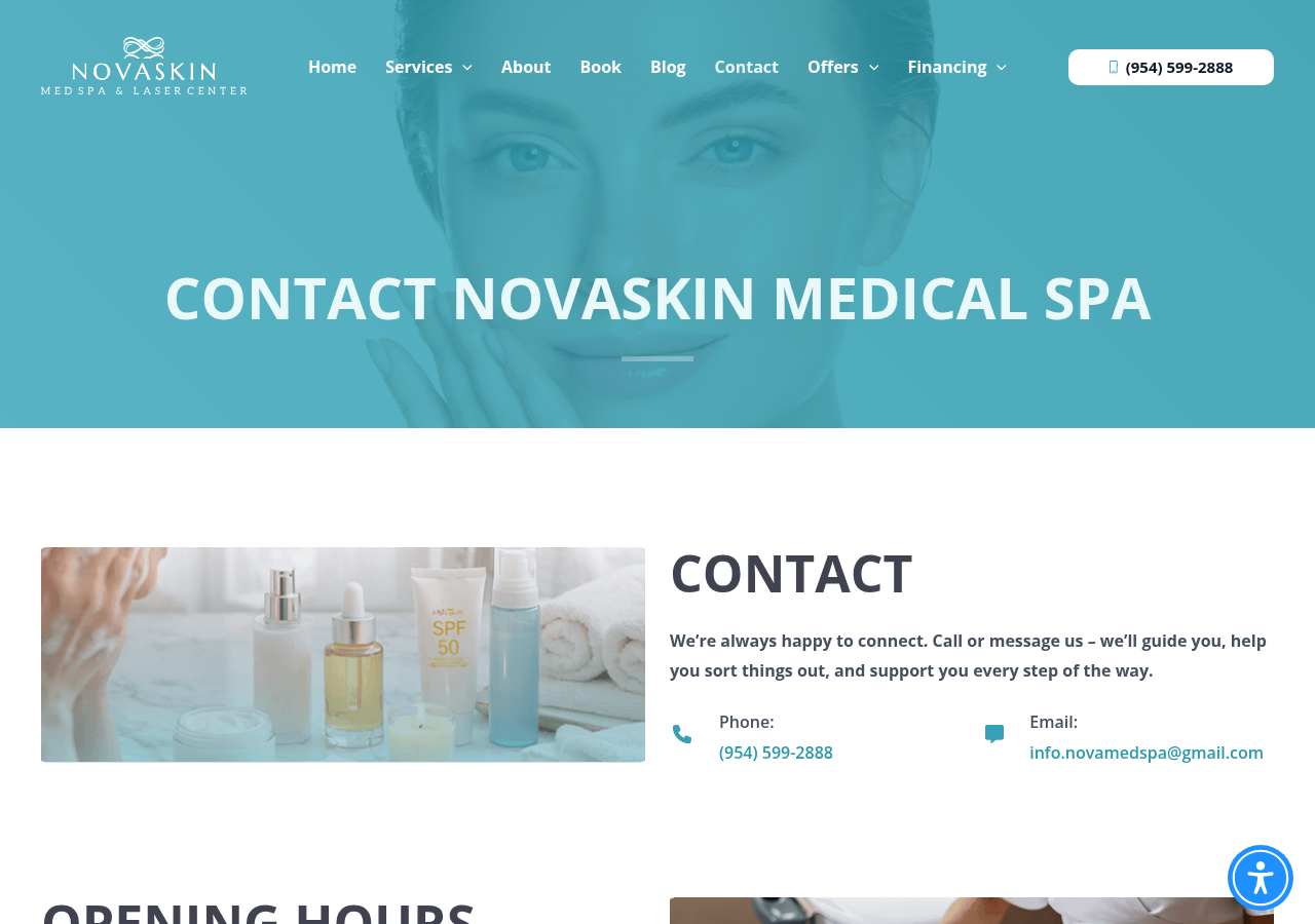 Screenshot of Contact us - NOVASKIN MED SPA & LASER CENTER