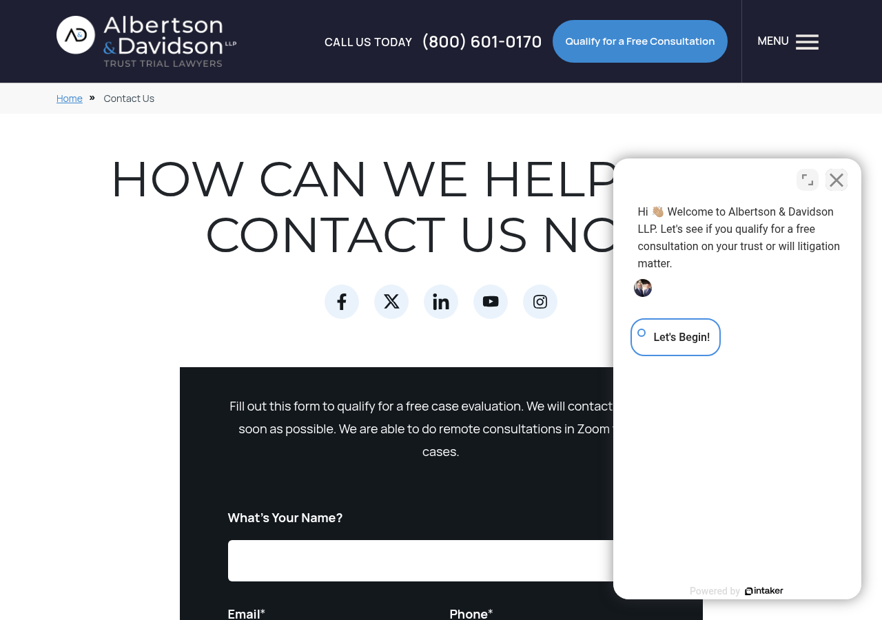 Screenshot of Contact Albertson & Davidson, LLP - Trust and Will Trial Attorneys