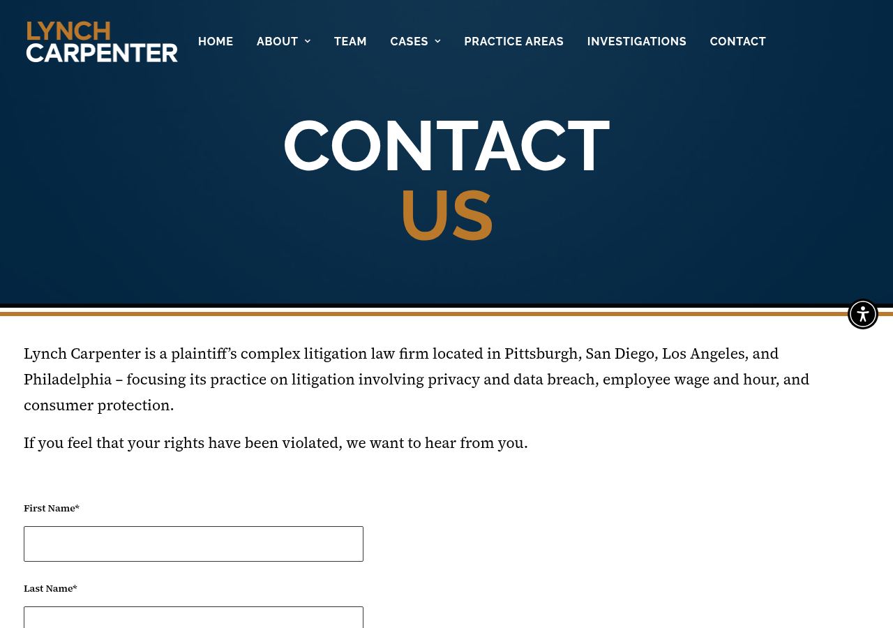 Screenshot of Contact Lynch Carpenter | Complex Litigation Attorneys