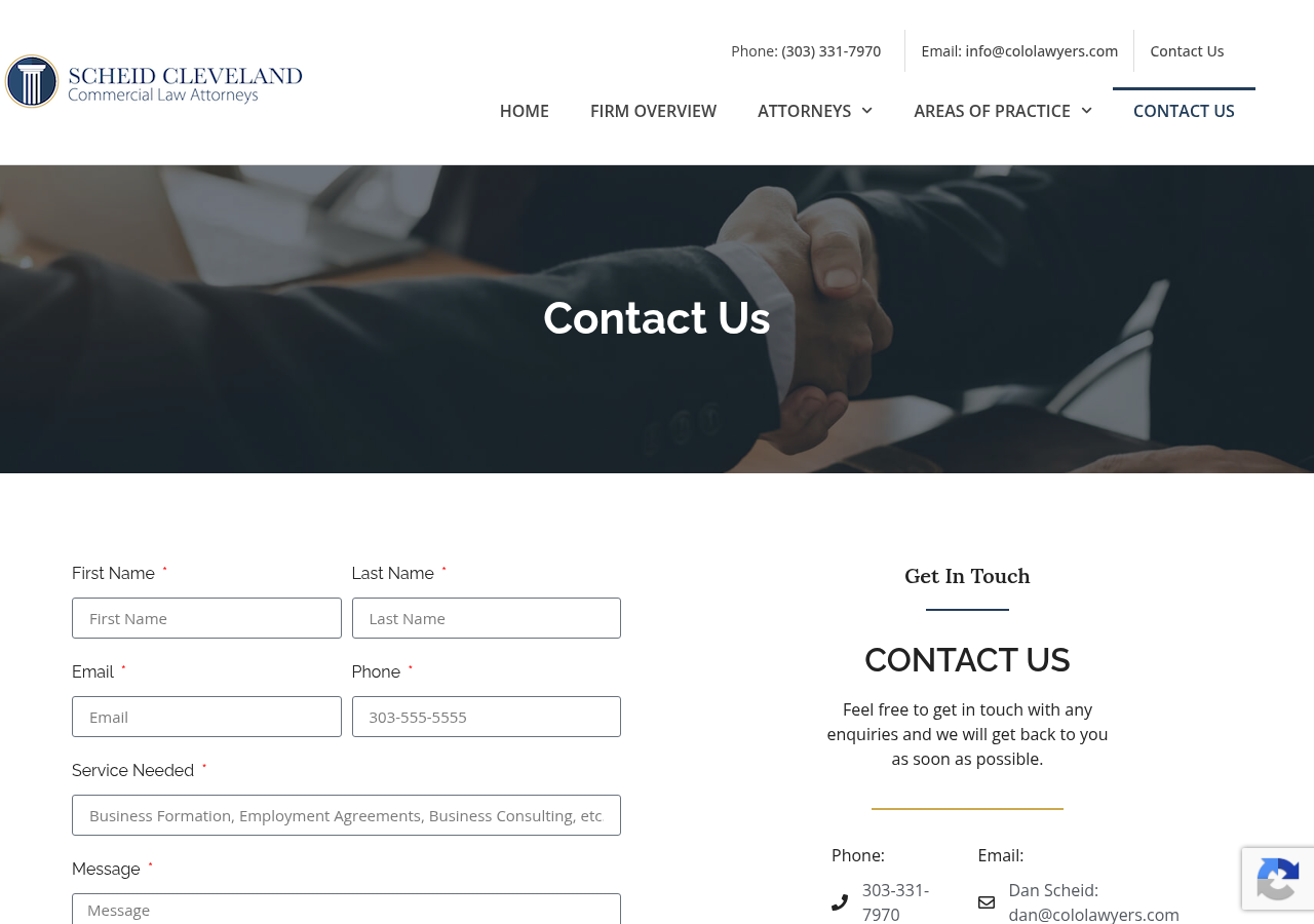 Screenshot of Contact Us | Scheid Cleveland LLC