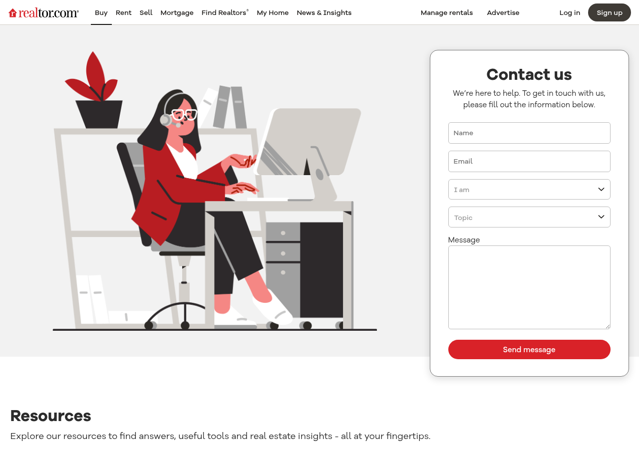 Screenshot of Contact Realtor.com® - realtor.com®