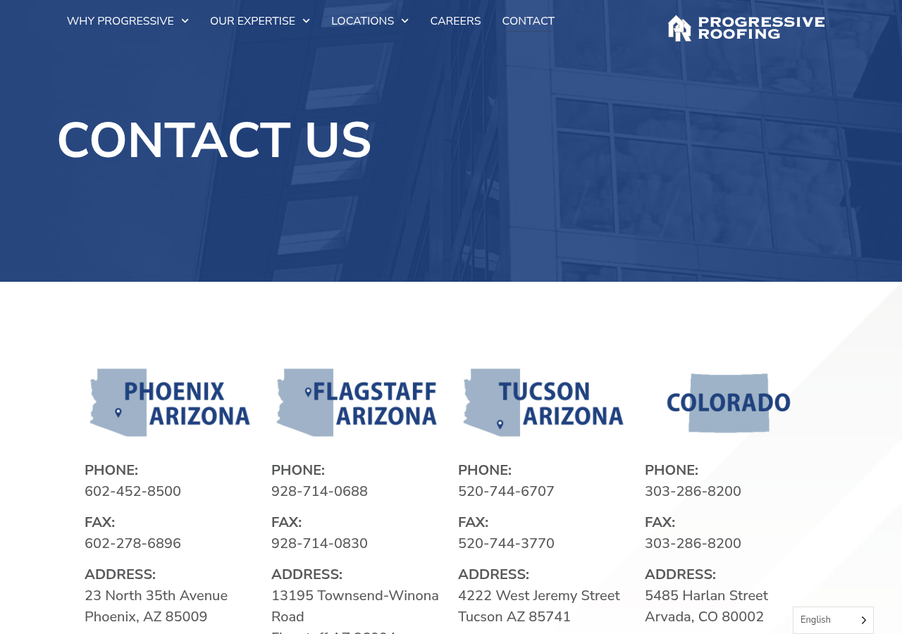 Screenshot of Contact - Progressive Roofing