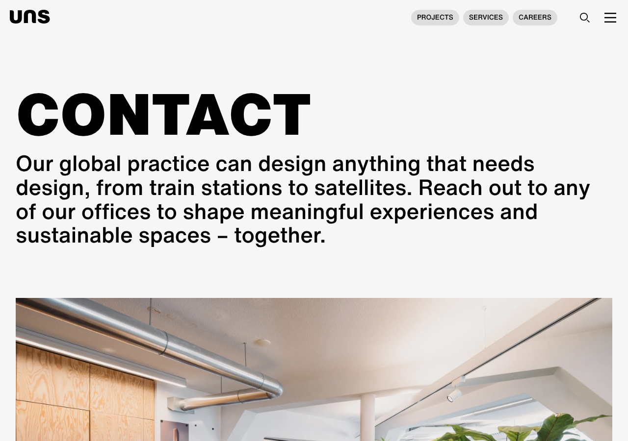 Screenshot of Contact UNS | Global Design Offices