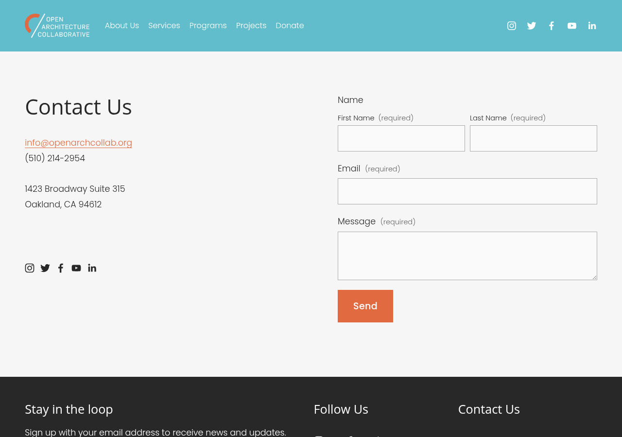 Screenshot of Contact Us — Open Architecture Collaborative