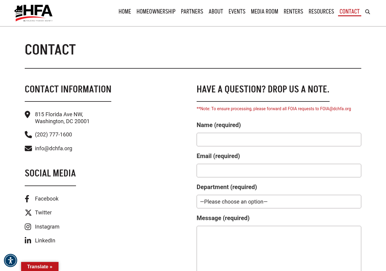 Screenshot of Connect with Us: Reach Out to DCHFA for Inquiries & Assistance