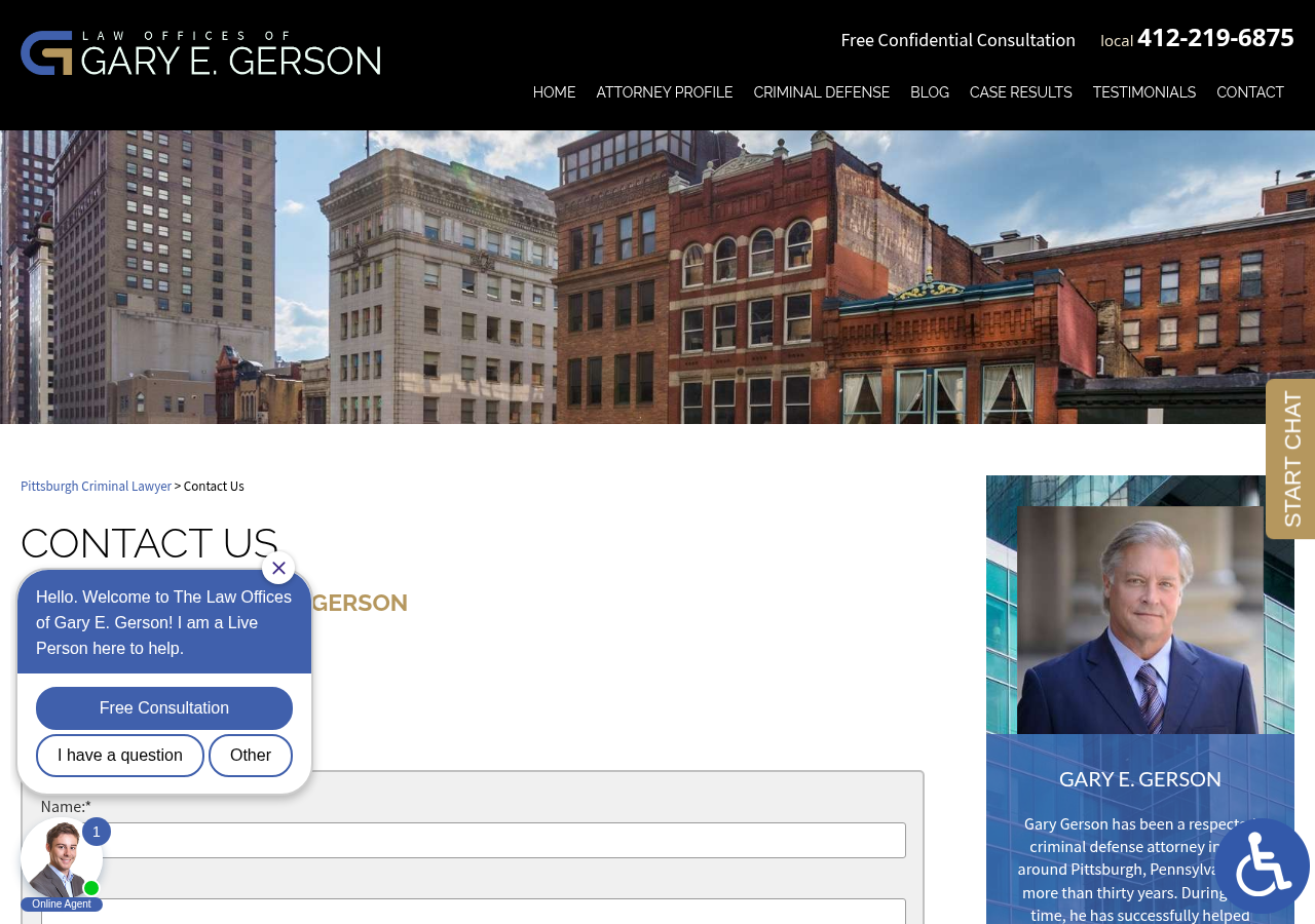 Screenshot of Contact Us | Law Offices of Gary E. Gerson