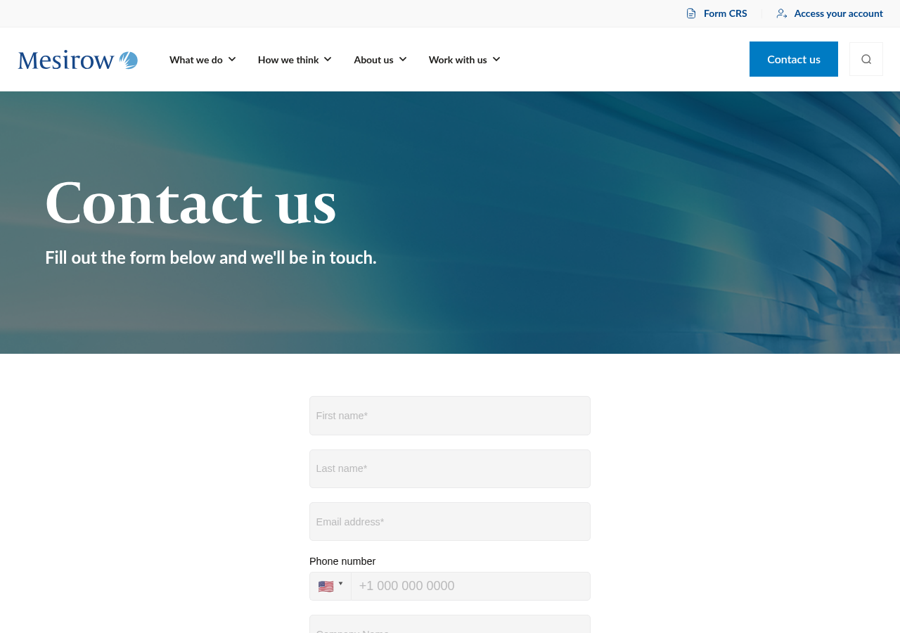 Screenshot of Contact us | Mesirow