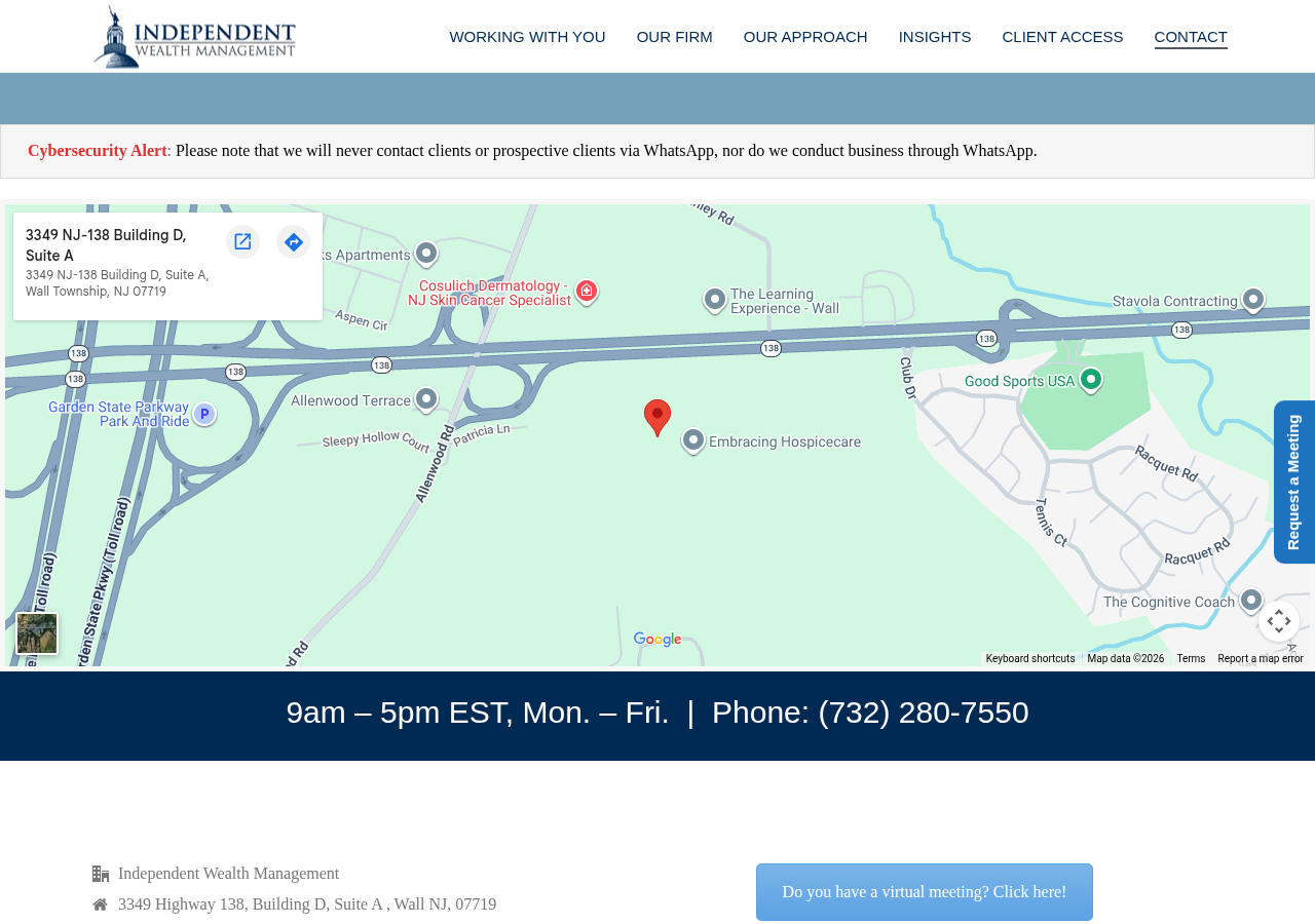 Screenshot of Contact - Independent Wealth Management