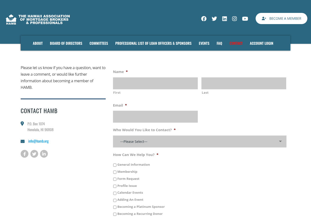 Screenshot of Contact Us – HAMB